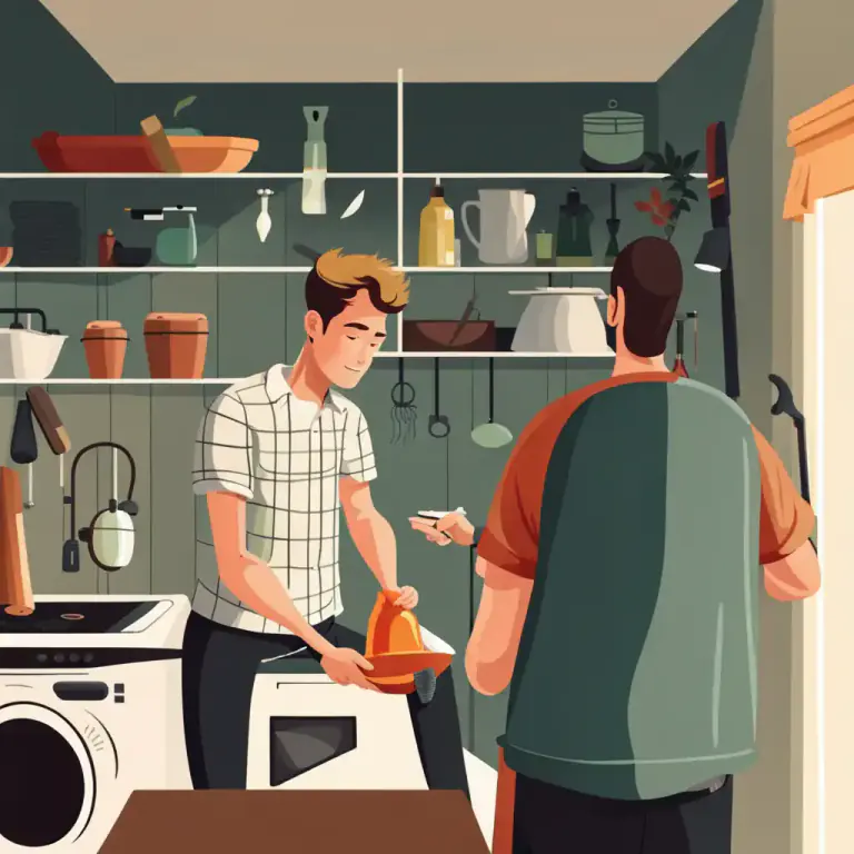 Visual representation of "keep house" - To live independently in a place, taking care of one's own needs.