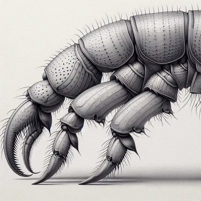 Visual representation of "tibia" - The fourth segment of an insect's leg, located between the femur and the tarsus.
