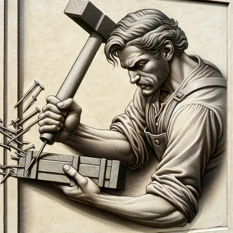 Visual representation of "hammerhead" - A tool with a heavy rectangular head used to hit nails.
