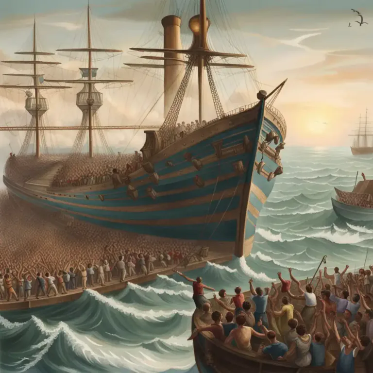 Visual representation of "launch" - To push a boat into the water