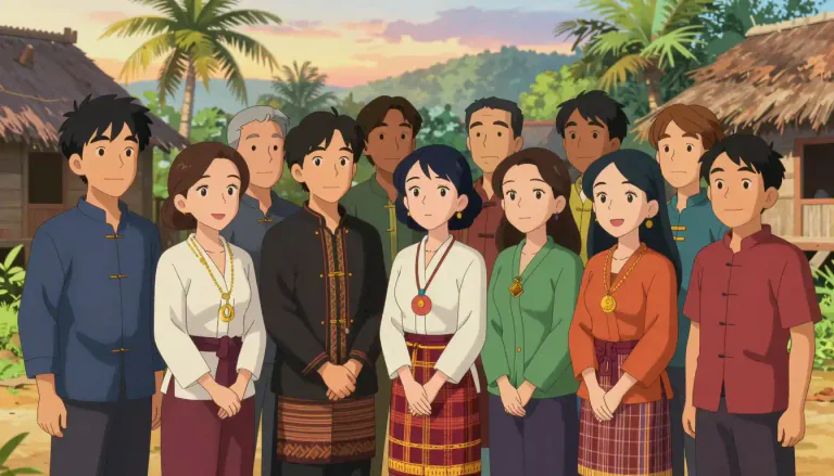 Visual representation of "indochinese" - A person from the Indochina region, typically relating to ethnic groups in Vietnam, Laos, and Cambodia.