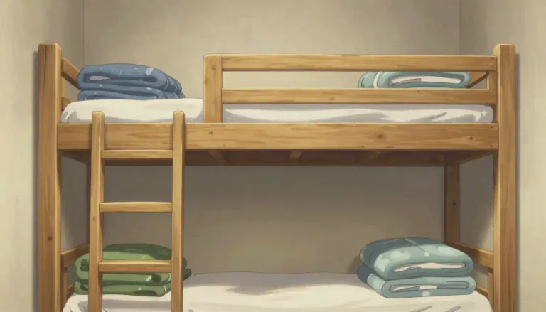 Visual representation of "bunk" - A narrow bed that is stacked one above another.