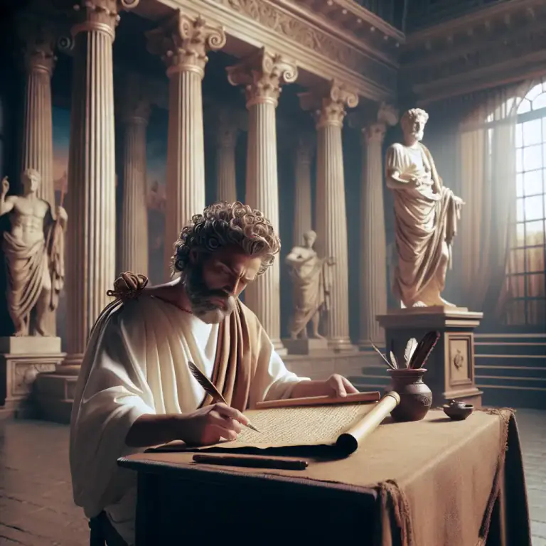 Visual representation of "augustan" - Referring to the style of literature and art that was popular during the rule of Augustus.