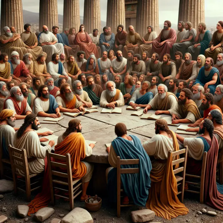 Visual representation of "boule" - In ancient Greece, a council of citizens appointed to run daily affairs of the city.