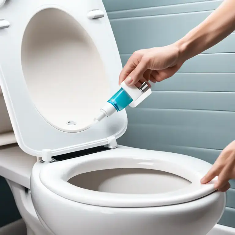 Visual representation of "bidet" - A device, attached to a toilet seat, that sprays water for personal hygiene.