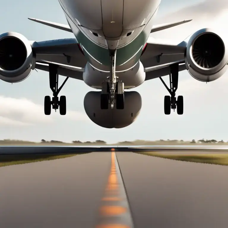Visual representation of "tail" - The rear part of an aircraft, where the tail fin is.