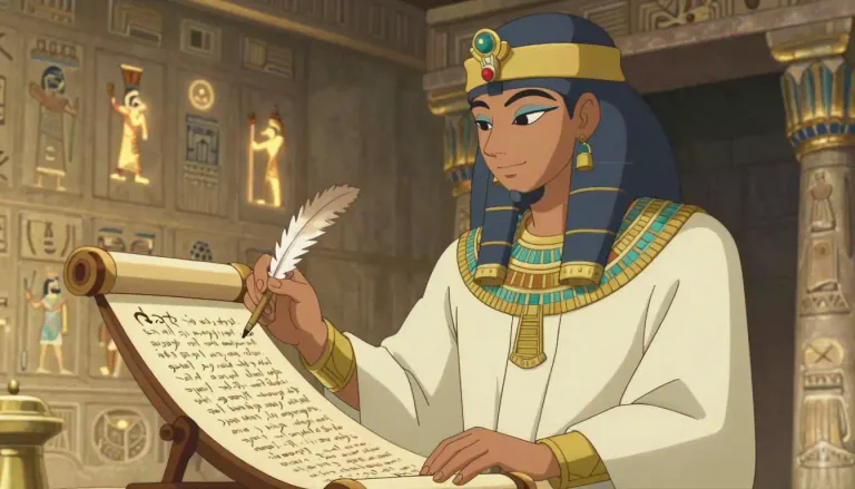 Visual representation of "hieratic" - Relating to priests or the priesthood; also a writing system used in ancient Egypt.