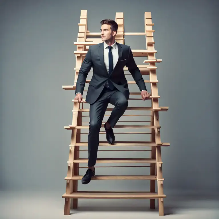 Visual representation of "on the make" - Actively trying to seek out success or gain something.