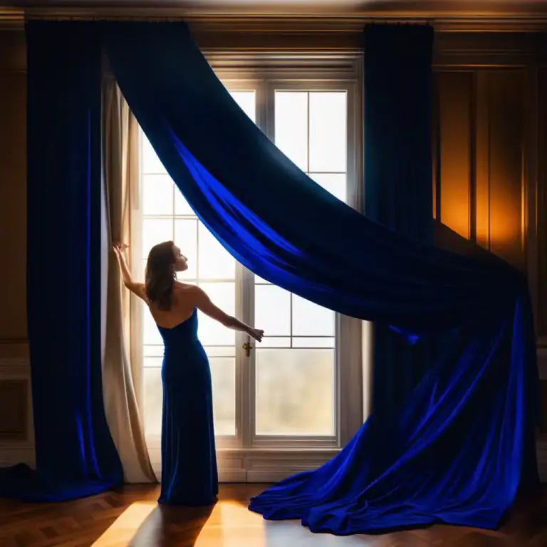Visual representation of "drape" - A curtain or piece of hanging cloth