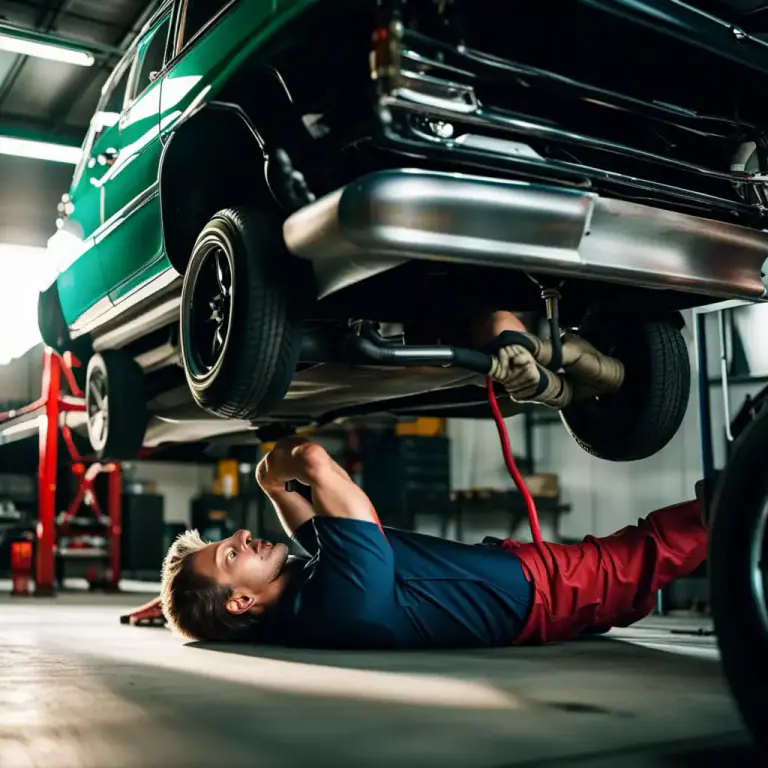 Visual representation of "creeper" - A device, typically on wheels, used for lying on when working under a car.