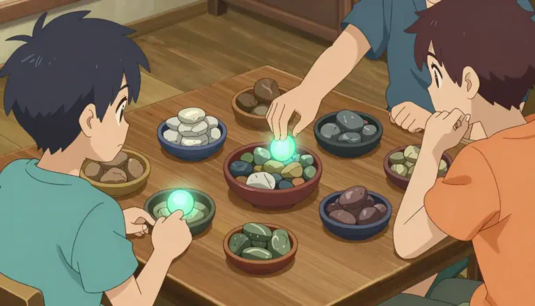 Visual representation of "nim" - A strategy game where two players pick up items from distinct heaps.