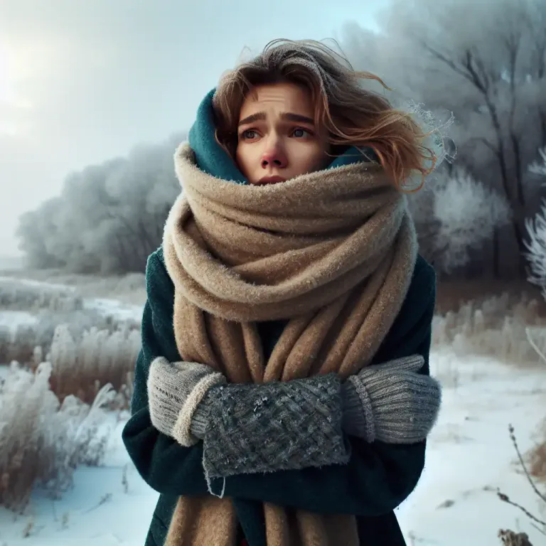 Visual representation of "bitingly" - Extremely and painfully cold