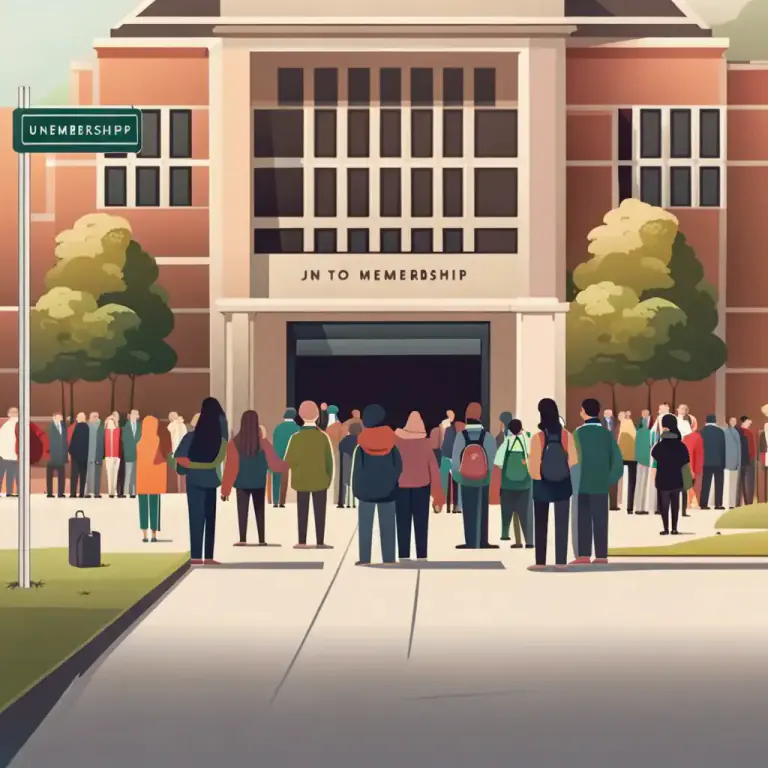 Visual representation of "entry" - The right to join or become a member of an organization