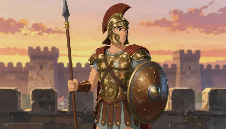 Visual representation of "trojan" - A person who is from the ancient city of Troy