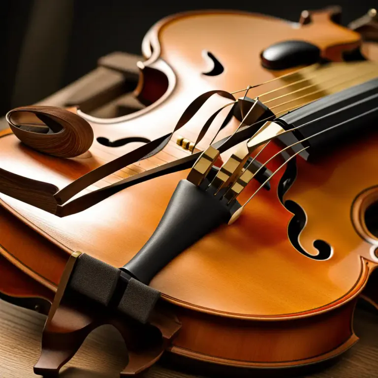 Visual representation of "violin" - A small, wooden device used to hold strings on some instruments