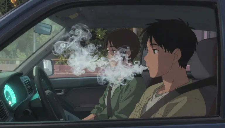 Visual representation of "hotbox" - To smoke marijuana in a closed space to trap the smoke and inhale it more intensely.