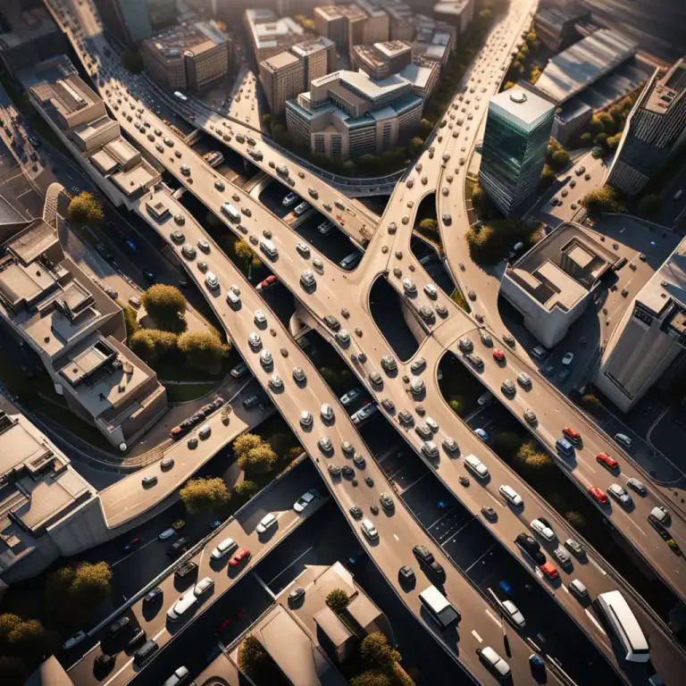 Visual representation of "arterial" - A major road or highway, especially one carrying traffic around or out of a city
