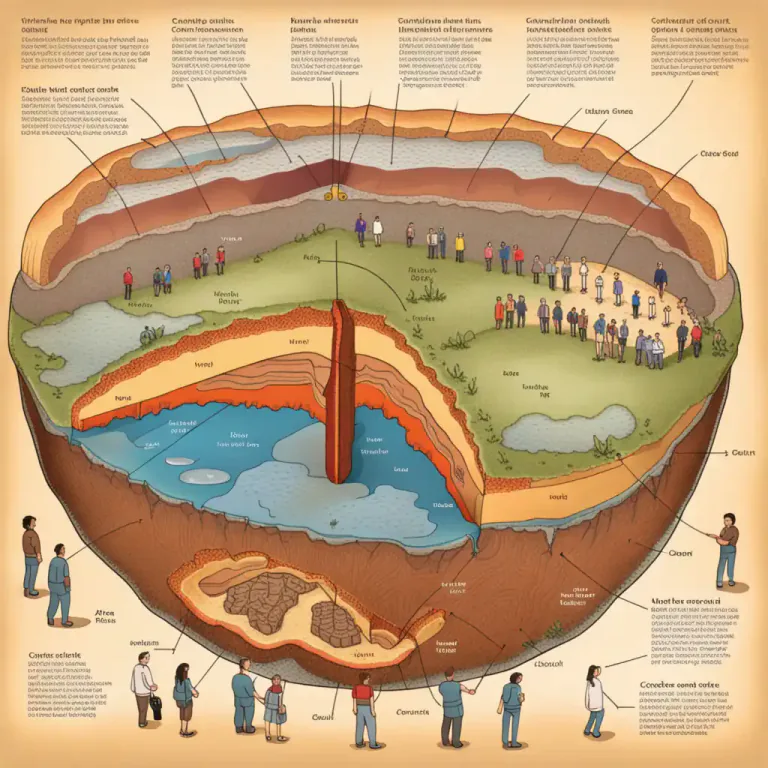 Visual representation of "mantle" - The layer of the earth between the crust and the core.