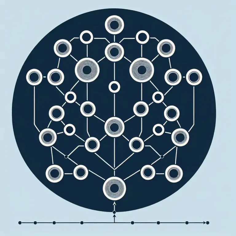 Visual representation of "tree" - In computing, a data structure in which each element is connected to one or more others