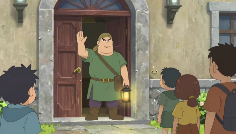 Visual representation of "doorkeeper" - A person whose job is to watch and control who enters or leaves a building, room, or gate.