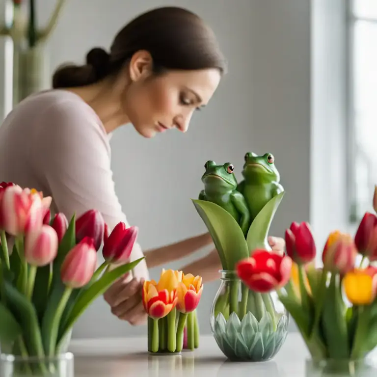 Visual representation of "frog" - A holder for accepting flowers for display.