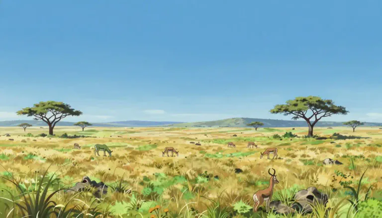 Visual representation of "veld" - An open grassland in South Africa or Southern Africa