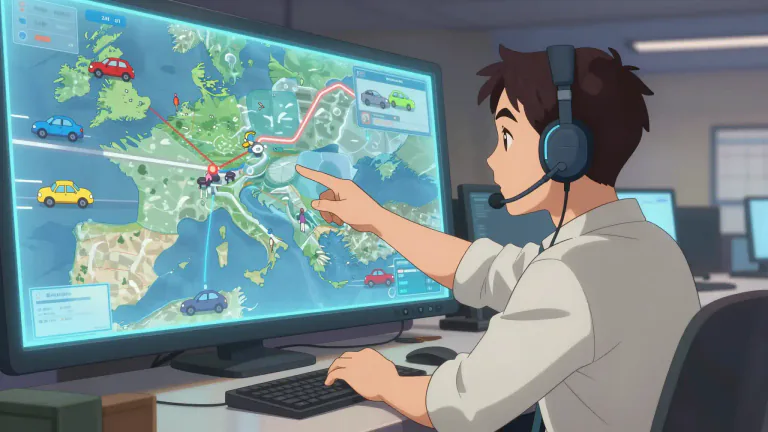 Visual representation of "dispatcher" - A person whose job is to send people or vehicles to different places.
