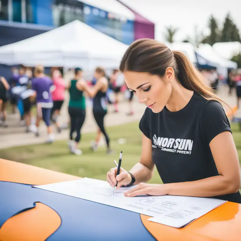 Visual representation of "sign up" - To put your name on a list to participate in something