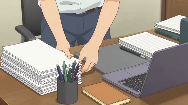 Visual representation of "straighten out" - To make something tidy or neat