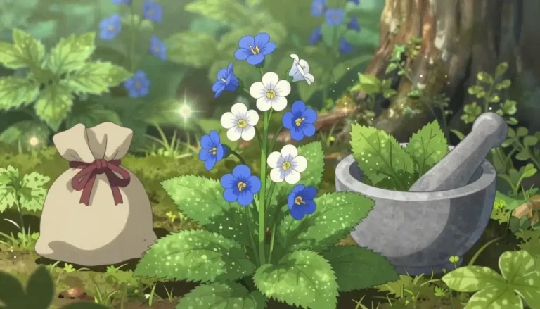 Visual representation of "lungwort" - A plant with blue or white flowers often used in herbal medicine