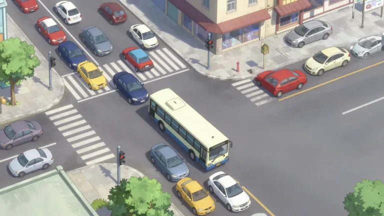 Visual representation of "intersection" - It is the point or area where two or more lines, roads, etc. meet or cross each other.
