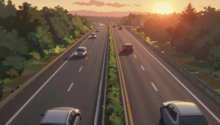 Visual representation of "eastbound" - Going towards the east