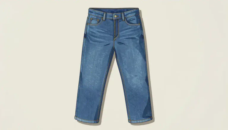 Visual representation of "jeans" - A type of pants made from denim or a similar fabric.