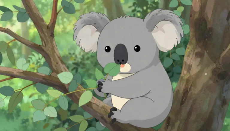 Visual representation of "koala" - A mammal from Australia that eats eucalyptus leaves and is similar to a bear