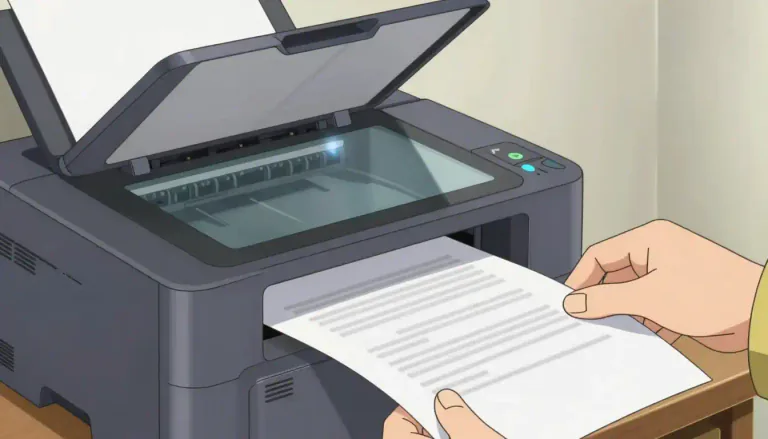Visual representation of "photocopy" - A paper copy of a document or picture that is made with a special machine