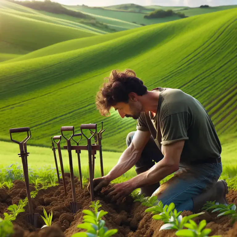 Visual representation of "crampon" - A device used in farming to hold soil in place.
