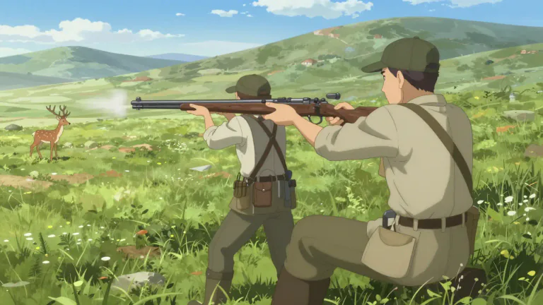 Visual representation of "potshot" - A shot taken at a target from a long distance, especially when aiming carelessly or without proper focus.