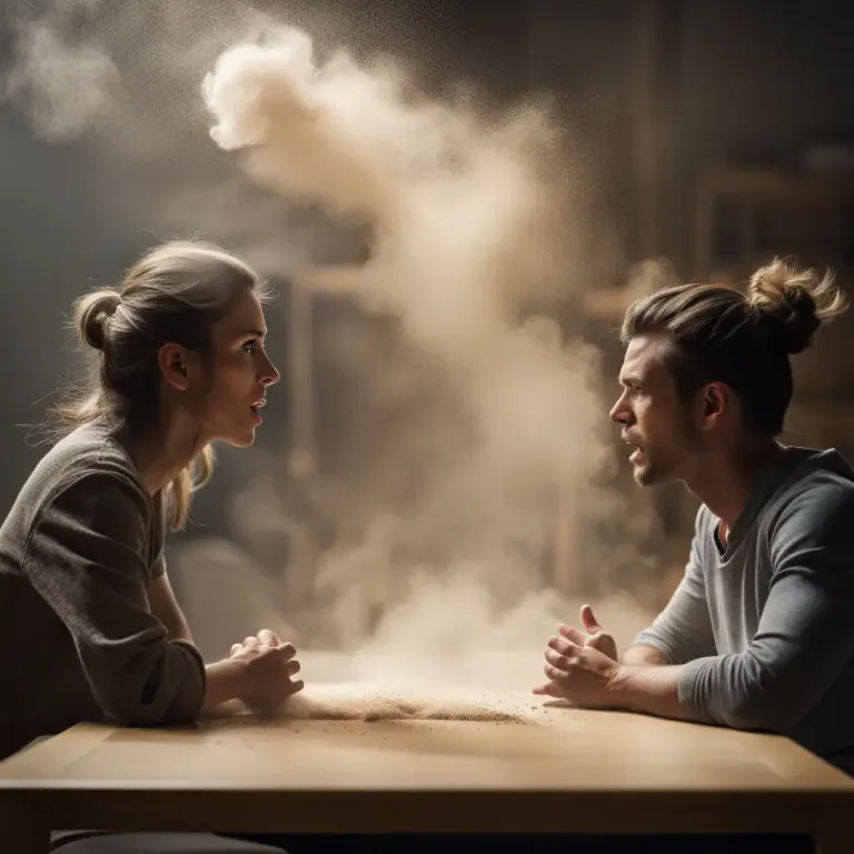Visual representation of "let the dust settle" - Waiting for a situation to become calm or clear before taking action or making a decision.
