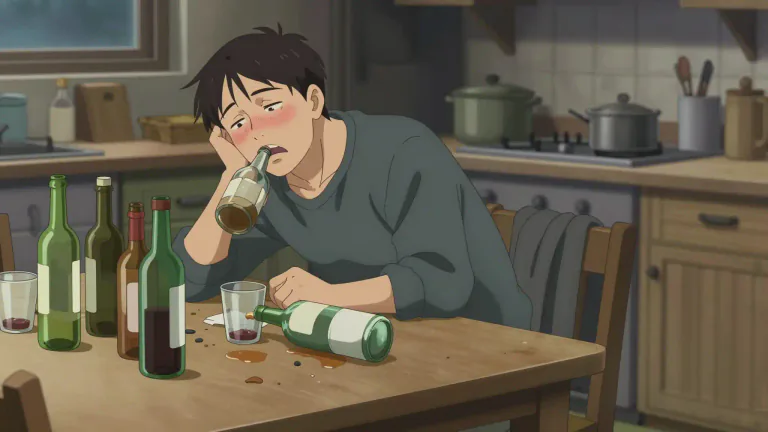 Visual representation of "tosspot" - A person who drinks a lot of alcohol continually.
