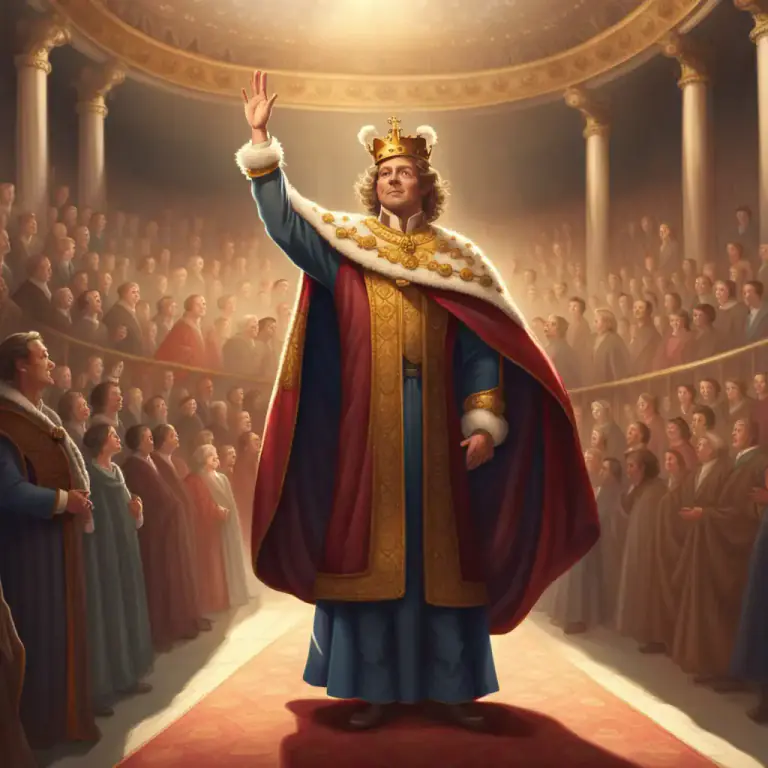 Visual representation of "proclaim" - To formally announce someone as a holder of an office or dignity