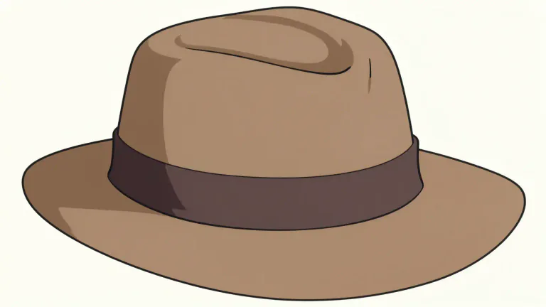 Visual representation of "fedora" - A hat with a low soft brim and indented crown.