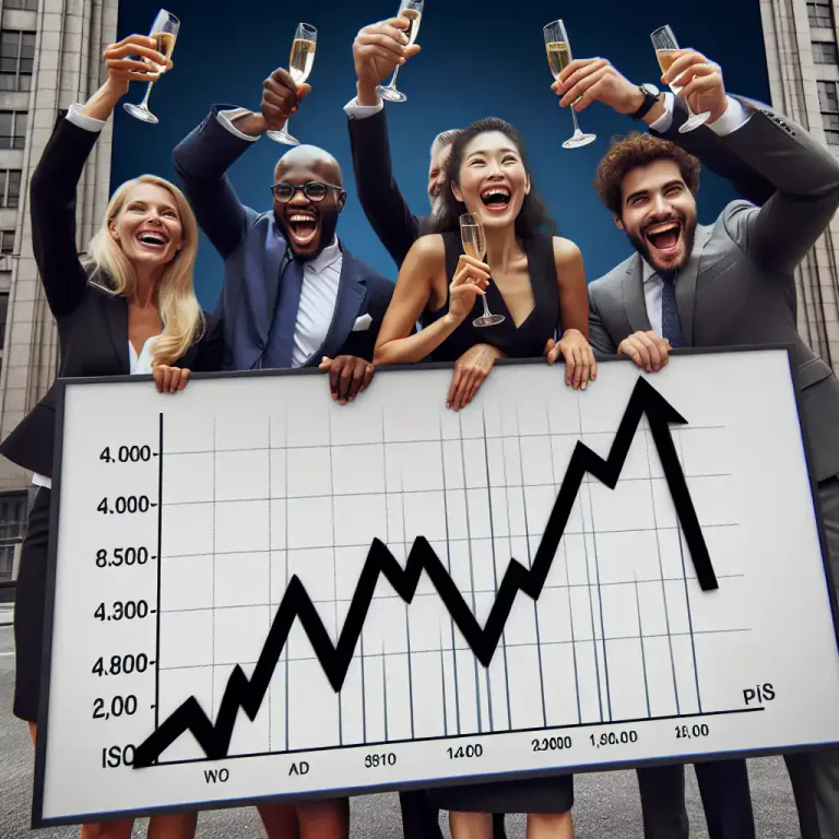 Visual representation of "flotation" - The process of offering a company's shares for sale on the stock market for the first time.