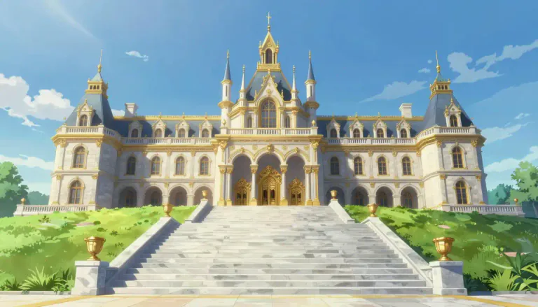 Visual representation of "palatial" - Like a palace, big and grand