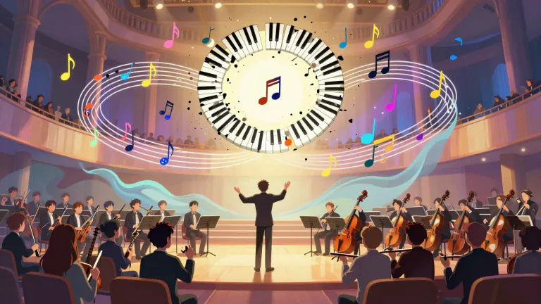 Visual representation of "atonal" - Relating to music that doesn't follow a key or tonal center