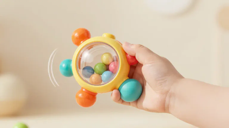 Visual representation of "rattle" - A device that makes a rattle sound, for example, a baby's toy