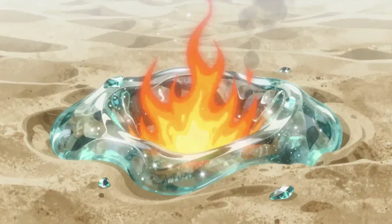 Visual representation of "vitrify" - To turn into glass or a substance like glass
