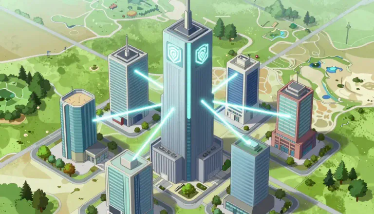 Visual representation of "subsidiary" - A company controlled by a holding company