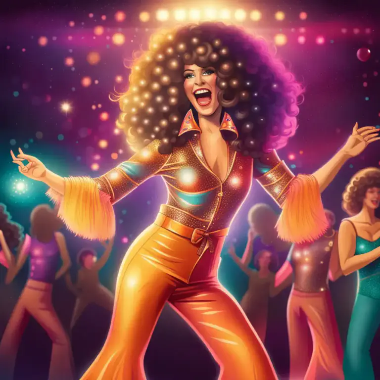 Visual representation of "disco" - Relates to disco music or disco dancing.