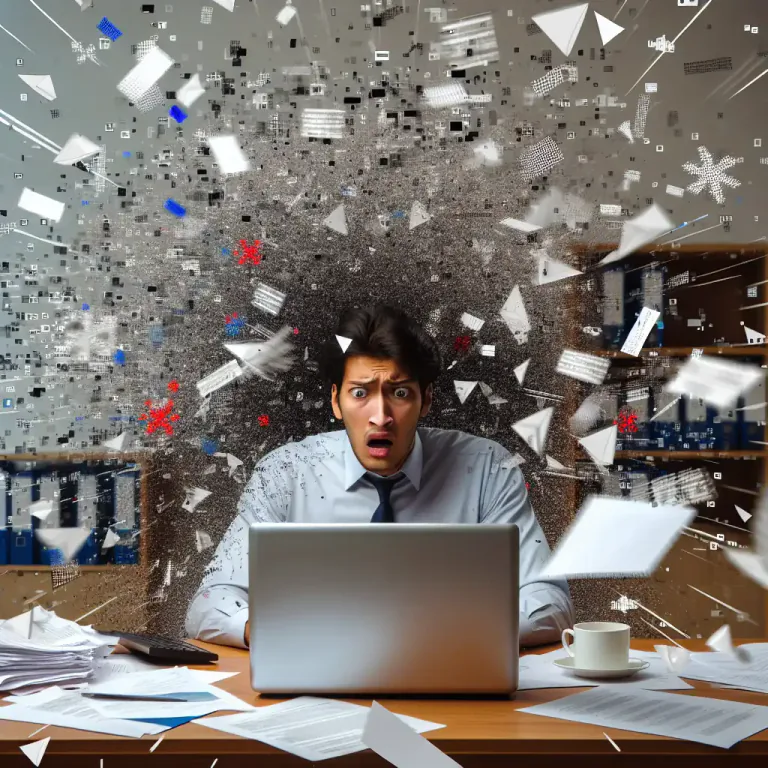 Visual representation of "mung" - In computing, the process of purposefully corrupting or altering data.