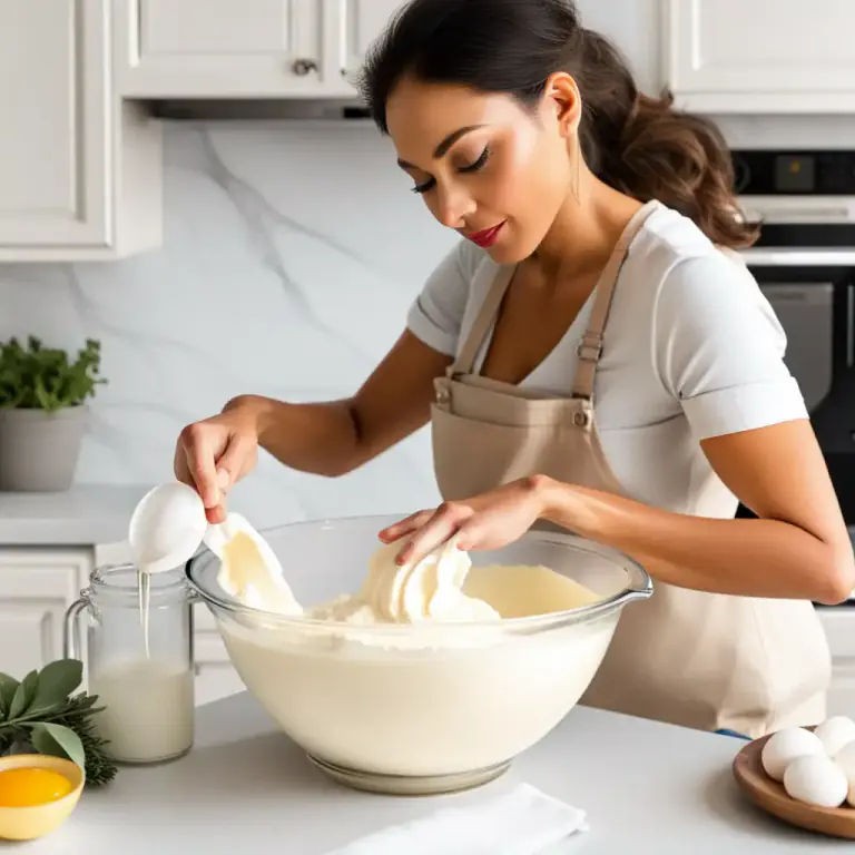 Visual representation of "fold into" - To mix a light ingredient or mixture with a heavy one, without releasing air bubbles